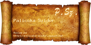 Palicska Szidor névjegykártya